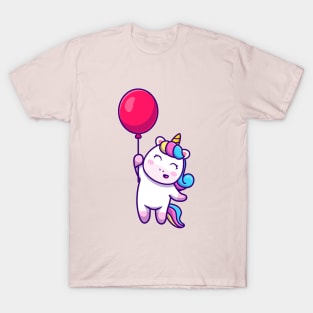 Cute Unicorn with Balloon T-Shirt